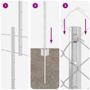 Kæde-link hegn med post 10 x 1,5 m (B x H)