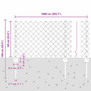 Kæde-link hegn med post 10 x 0,6 m (B x H)