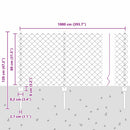Kæde-link hegn med post 10 x 0,8 m (B x H)