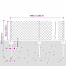 Kæde-link hegn med post 25 x 0,4 m (B x H)