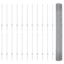 Svejsede trådhegn med stolper 50 x 1 m Galvaniseret stål Sølv