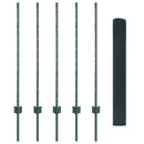 Svejsede trådhegn med stolper 10 x 1 m Galvaniseret stål Grøn
