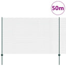 Svejsede trådhegn med stolper 50 x 1,5 m PVC-belagt stål Grøn