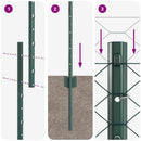 Sekskantet hegn med stolpe 10 x 1,2 m PVC-belagt stål Grøn Mesh