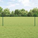 Sekskantet hegn med stolpe 25 x 0,8 m PVC-belagt stål Grøn Mesh
