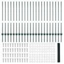 Sekskantet hegn med stolpe 50 x 1 m PVC-belagt stål Grøn Mesh