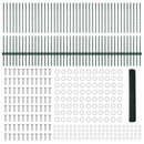 Sekskantet hegn med stolpe 100 x 1 m PVC-belagt stål Grøn Mesh