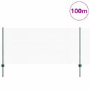 Sekskantet hegn med stolpe 100 x 1 m PVC-belagt stål Grøn Mesh