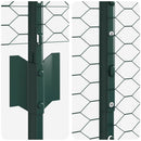 Sekskantet hegn med stolpe 100 x 1 m PVC-belagt stål Grøn Mesh