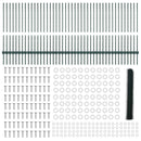 Sekskantet hegn med stolpe 100 x 1 m PVC-belagt stål Grøn Mesh