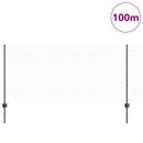 Sekskantet hegn med stolpe 100 x 1 m PVC-belagt stål Grøn Mesh