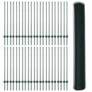 Sekskantet hegn med stolpe 100 x 1,2 m PVC-belagt stål Grøn