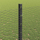 Sekskantet hegn med stolpe 10 x 1,2 m PVC-belagt stål Grå Mesh
