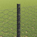 Sekskantet hegn med stolpe 10 x 1,2 m PVC-belagt stål Grå Mesh
