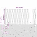 Sekskantet hegn med stolpe 25 x 0,8 m PVC-belagt stål Grå Mesh