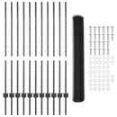 Sekskantet hegn med stolpe 25 x 1,2 m PVC-belagt stål Grå Mesh
