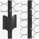 Sekskantet hegn med stolpe 25 x 1,4 m PVC-belagt stål Grå Mesh