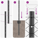 Sekskantet hegn med stolpe 25 x 1,4 m PVC-belagt stål Grå Mesh