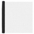 Sekskantet hegn med stolpe 25 x 1,5 m PVC-belagt stål Grå Mesh