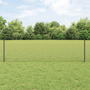 Sekskantet hegn med stolpe 50 x 0,5 m PVC-belagt stål Grå Mesh