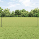 Sekskantet hegn med stolpe 50 x 0,5 m PVC-belagt stål Grå Mesh