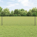 Sekskantet hegn med stolpe 50 x 0,6 m PVC-belagt stål Grå Mesh