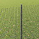 Sekskantet hegn med stolpe 50 x 1,5 m PVC-belagt stål Grå Mesh