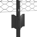 Sekskantet hegn med stolpe 100 x 0,5 m PVC-belagt stål Grå Mesh