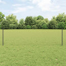 Sekskantet hegn med stolpe 100 x 0,5 m PVC-belagt stål Grå Mesh