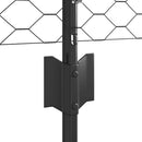 Sekskantet hegn med stolpe 100 x 0,5 m PVC-belagt stål Grå Mesh