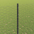 Sekskantet hegn med stolpe 100 x 1,4 m PVC-belagt stål Grå Mesh