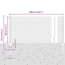Sekskantet hegn med stolpe 10 x 0,8 m Galvaniseret stål Sølv