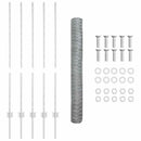 Sekskantet hegn med stolpe 10 x 1,2 m Galvaniseret stål Sølv