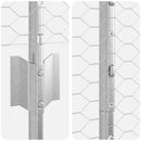 Sekskantet hegn med stolpe 10 x 1,4 m Galvaniseret stål Sølv