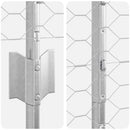 Sekskantet hegn med stolpe 10 x 1,4 m Galvaniseret stål Sølv