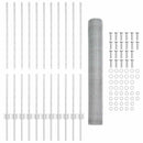 Sekskantet hegn med stolpe 25 x 1,2 m Galvaniseret stål Sølv