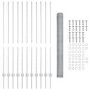Sekskantet hegn med stolpe 25 x 1,4 m Galvaniseret stål Sølv