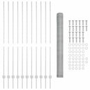 Sekskantet hegn med stolpe 25 x 1,5 m Galvaniseret stål Sølv