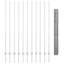Sekskantet hegn med stolpe 25 x 1,6 m Galvaniseret stål Sølv