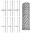 Sekskantet hegn med stolpe 50 x 0,4 m Galvaniseret stål Sølv