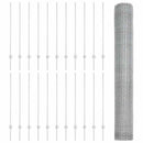 Sekskantet hegn med stolpe 50 x 1,2 m Galvaniseret stål Sølv