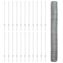 Sekskantet hegn med stolpe 50 x 1,2 m Galvaniseret stål Sølv