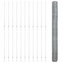 Sekskantet hegn med stolpe 50 x 1,6 m Galvaniseret stål Sølv