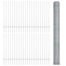 Sekskantet hegn med stolpe 100 x 1,4 m Galvaniseret stål Sølv