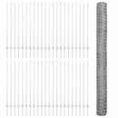 Sekskantet hegn med stolpe 100 x 1,4 m Galvaniseret stål Sølv