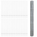 Sekskantet hegn med stolpe 100 x 1,6 m Galvaniseret stål Sølv