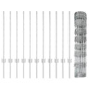 Udendørs Vildt Hegn med Stolper 25 x 0,8 m Galvaniseret stål