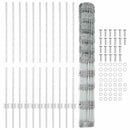 Udendørs Vildt Hegn med Stolper 25 x 1,2 m Galvaniseret stål