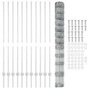 Udendørs Vildt Hegn med Stolper 25 x 1,4 m Galvaniseret stål