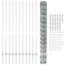 Udendørs Vildt Hegn med Stolper 25 x 1,4 m Galvaniseret stål